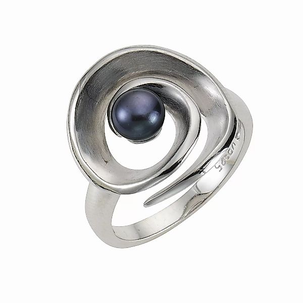 Zeeme Fingerring "925/- Sterling Silber Perle schwarz" günstig online kaufen