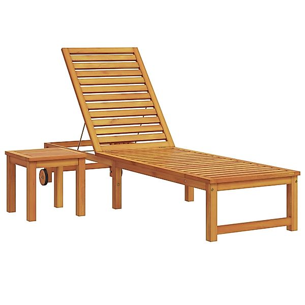 vidaXL Sonnenliege mit Tisch Massivholz Akazie 4108107 günstig online kaufen