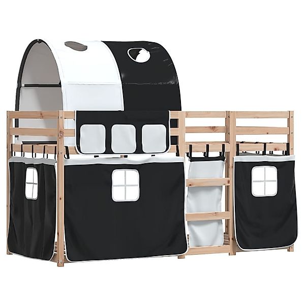 vidaXL Bett Etagenbett mit Vorhängen Weiß günstig online kaufen
