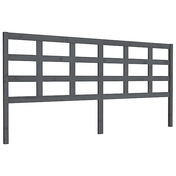 vidaXL Bett-Kopfteil Grau 205,5x4x100 cm Massivholz Kiefer 817912 günstig online kaufen
