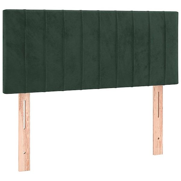 vidaXL Bett, Kopfteil Dunkelgrün 100x5x78/88 cm Samt günstig online kaufen