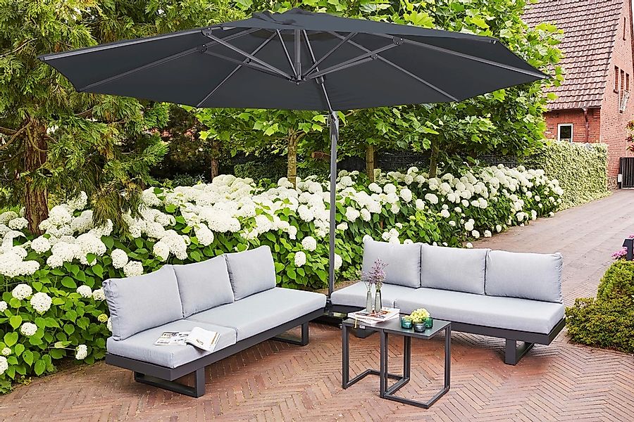 Siena Garden Ampelschirm Sunset N+ Ø 350 cm Anthrazit mit Kurbelmechanik günstig online kaufen