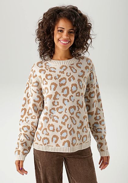 Aniston CASUAL Strickpullover im extravaganten Leo-Muster günstig online kaufen