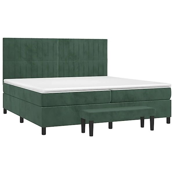 vidaXL Boxspringbett mit Matratze Dunkelgrün 200x200 cm Samt 3137986 günstig online kaufen