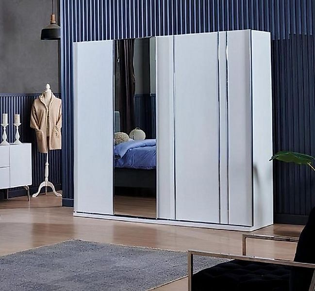 Xlmoebel Kleiderschrank Kleiderschrank mit Design-Schiebetüren und viel Sta günstig online kaufen