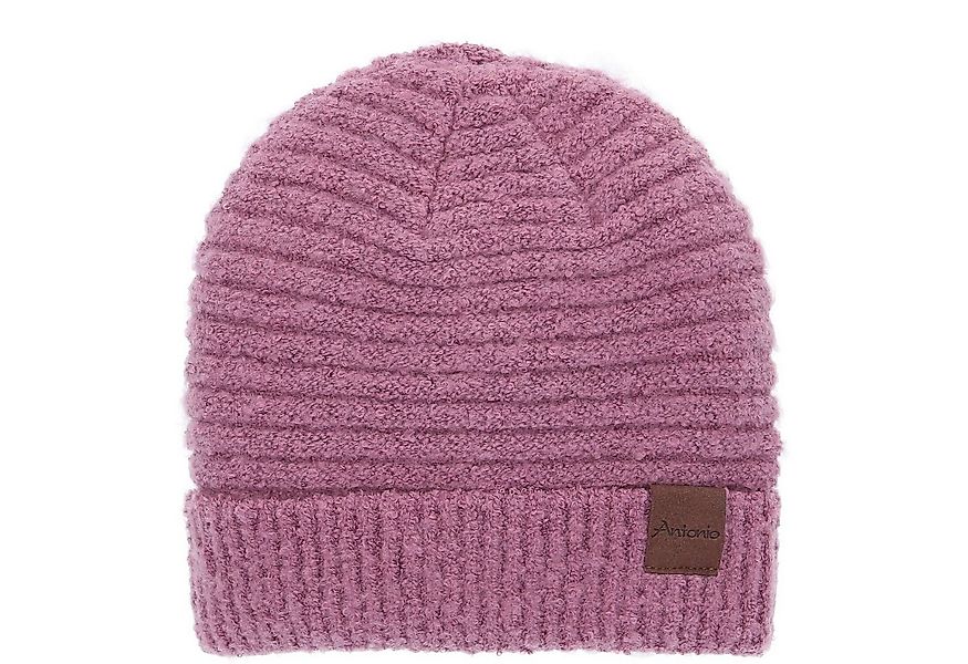 Antonio Strickmütze Antonio Damen Strick Mütze Bouclé Beanie berry (1-St) günstig online kaufen