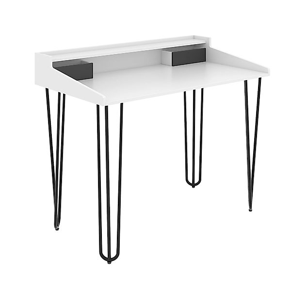 Vicco Schminktisch Sannar Weiß/Schwarz 110 cm mit Schubladen günstig online kaufen