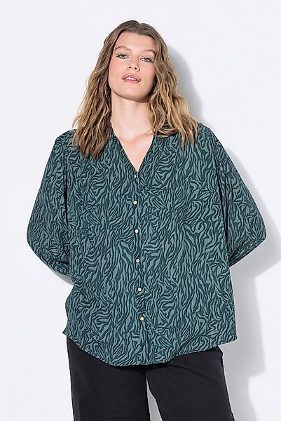 Studio Untold Hemdbluse Bluse Loose Shape Krepp Color Zebra Rüschen günstig online kaufen