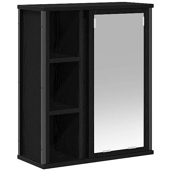 vidaXL Badezimmerspiegelschrank Bad-Wandschrank mit Spiegel Schwarz günstig online kaufen