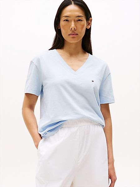 Tommy Hilfiger T-Shirt SLUB CROP V-NK günstig online kaufen