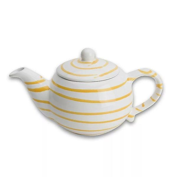 Gmundner Keramik Gelbgeflammt Teekanne glatt 0,5 L / h: 12 cm günstig online kaufen