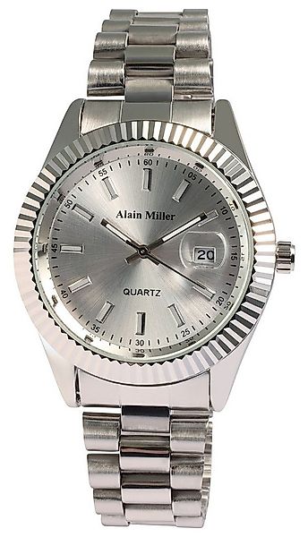 Alain Miller Quarzuhr silberfarbig, Datumsanzeige günstig online kaufen