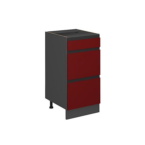 Vicco Küchenunterschrank R-Line Rot/Anthrazit 40 cm J-Shape mit Schubladen günstig online kaufen