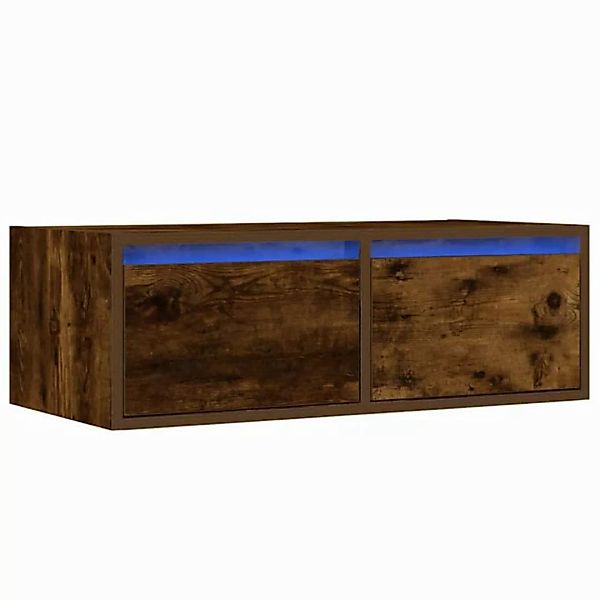 vidaXL TV-Schrank TV-Schrank mit LED-Leuchten Räuchereiche 75x35,5x25 cm (1 günstig online kaufen