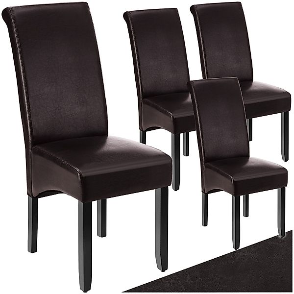 tectake Esszimmerstuhl Küchenstuhl, ergonomisch, massives Hartholz günstig online kaufen
