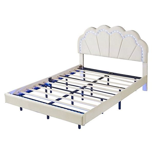PXloue Polsterbett Kinderbett Jugendbett (Kopfteil hochstellbar), Doppelbet günstig online kaufen