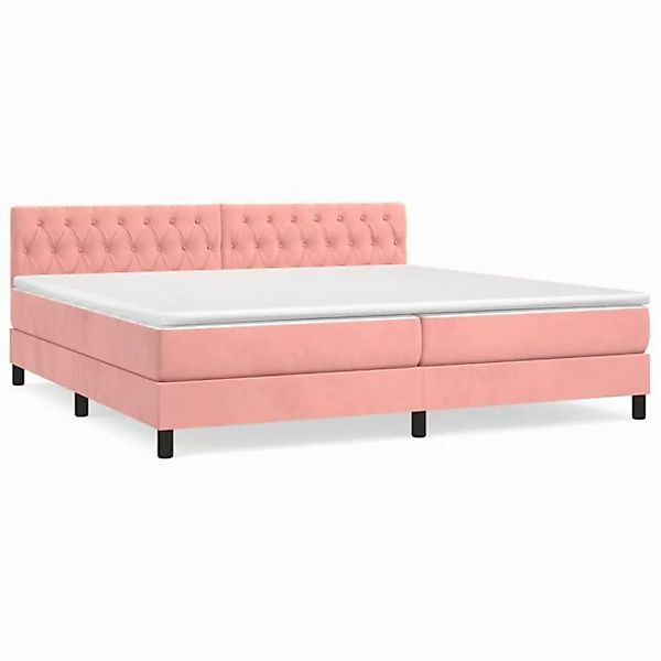 furnicato Bett Boxspringbett mit Matratze Rosa 200x200 cm Samt günstig online kaufen