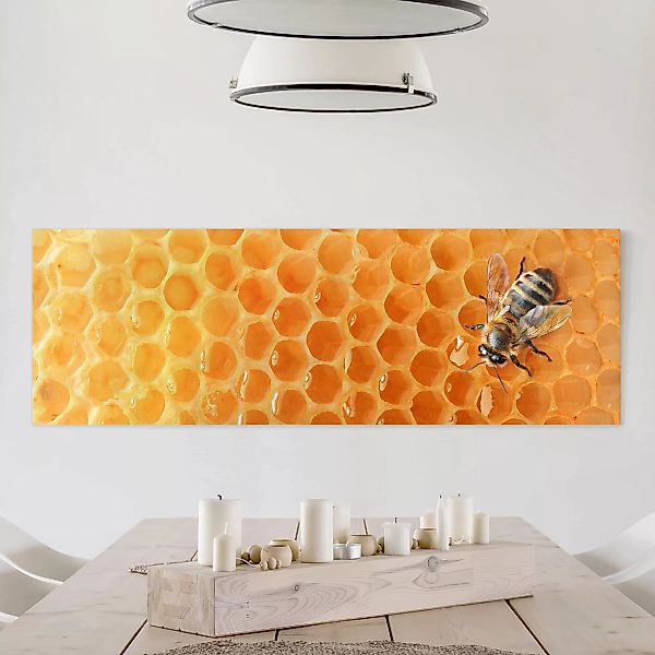 Leinwandbild - Panorama Honey Bee günstig online kaufen