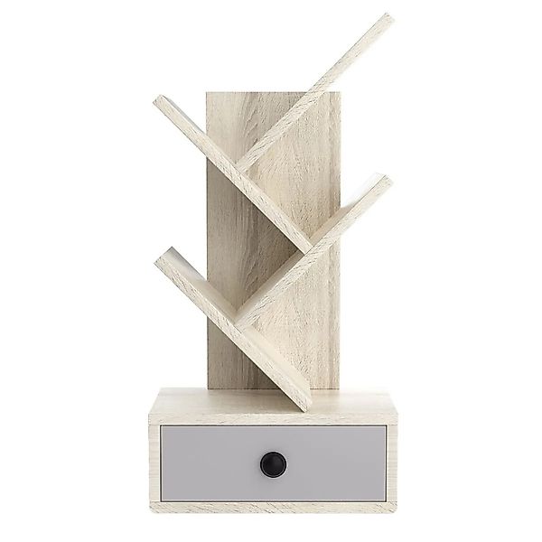 Costway Bücherregal Baumform 3-Stöckig 30 x 17,5 x 60 cm Beige günstig online kaufen