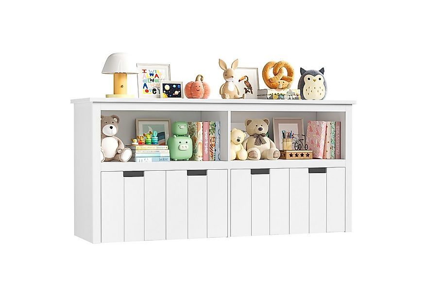 Homfa Kinderregal, Spielzeugtruhe Bücherregal 4 Schubladen mit Rollen 120 x günstig online kaufen