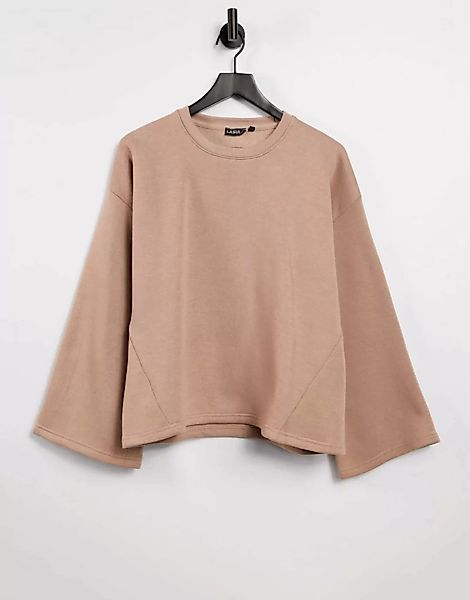 Lasula – Oversize-Sweatshirt in Beige-Neutral günstig online kaufen