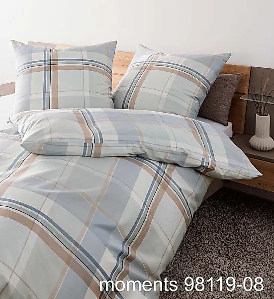 Janine Janine Mako-Satin Bettwäsche moments 98119 sandgrau Größe:  200x200 günstig online kaufen