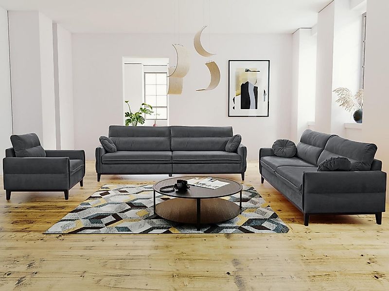 Beautysofa Polstergarnitur Belweder, (Couchgarnitur 321 Möbelset), Sofa 3-S günstig online kaufen