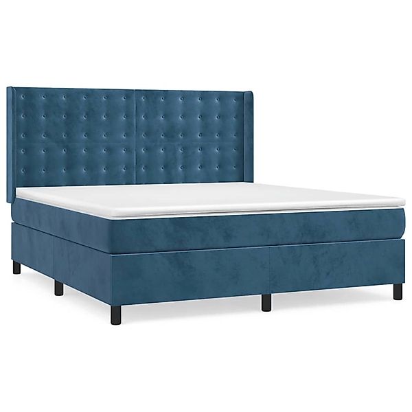 vidaXL Boxspringbett mit Matratze Dunkelblau 180x200 cm Samt 3132937 günstig online kaufen