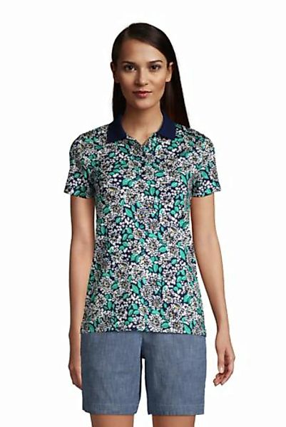 Supima-Poloshirt, Damen, Größe: XS Normal, Blau, Baumwolle, by Lands' End, günstig online kaufen