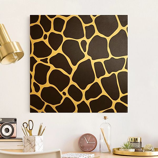 Leinwandbild Gold Giraffen Print günstig online kaufen