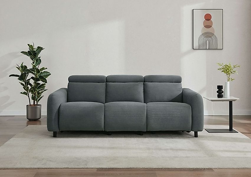 Home affaire 3-Sitzer »SKAANE Cord-Sofa, 229 cm, manuelle u. elektrische Re günstig online kaufen