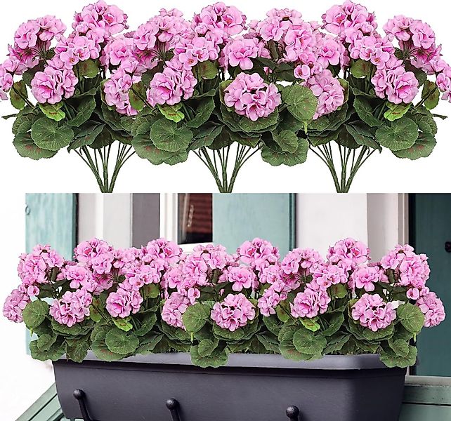 Kunstblumenstrauß 4 Bündel Künstliche Blumen Geranie günstig online kaufen