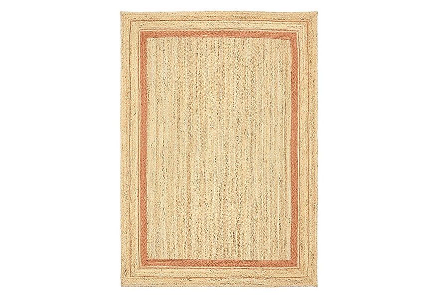 TaraCarpet Teppich Jute Durry Bordüre Flachgewebe Boho Modern, rechteckig, günstig online kaufen