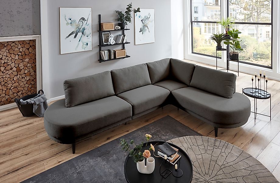 ATLANTIC home collection Ecksofa »Ronny L-Form«, mit Wellenunterfederung, o günstig online kaufen
