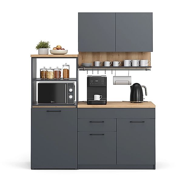 Vicco Egbert Küchenzeile Anthrazit 160 cm mit Ausziehbarem TischEgbert günstig online kaufen