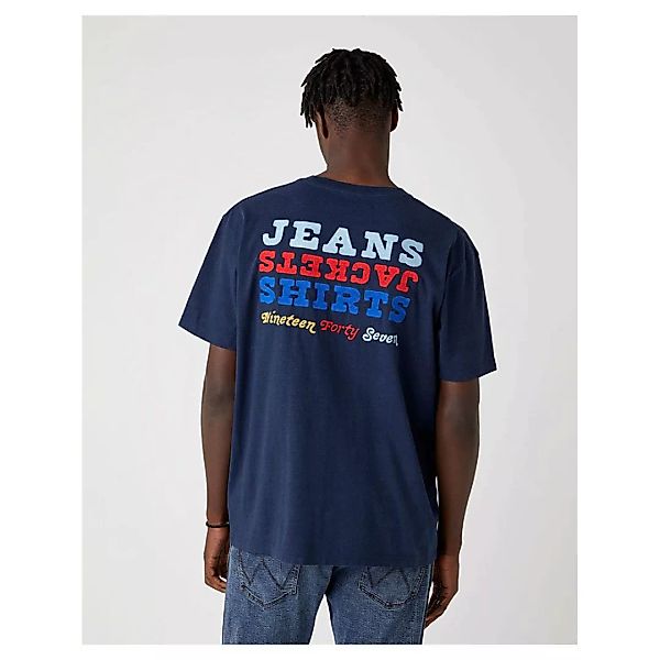 Wrangler Jeans Jackets Shirts Kurzärmeliges T-shirt M Navy günstig online kaufen