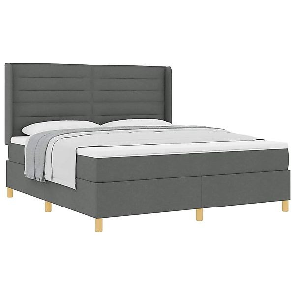vidaXL Boxspringbett mit Matratze Dunkelgrau 180 x 200 cm Stoff 3341785 günstig online kaufen