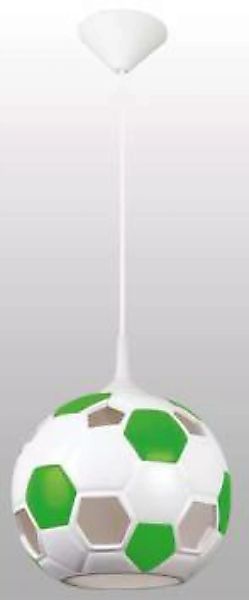Deckenlampe Kinderzimmer Keramik Ø 22 cm Weiß Grün Fußball günstig online kaufen