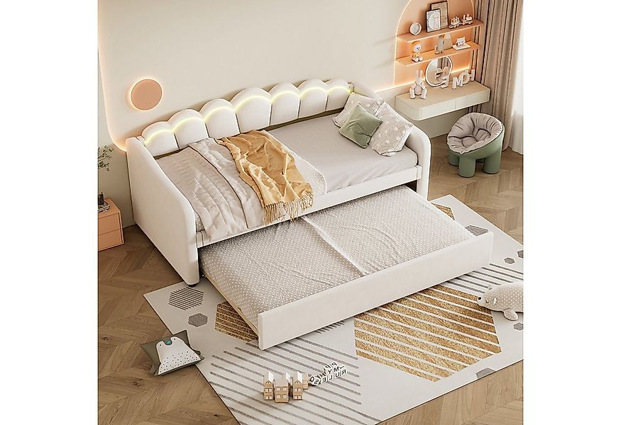 STILVORA Polsterbett mit bettfunktion,Tagesbett ausziehbar,Polsterbett 90x2 günstig online kaufen