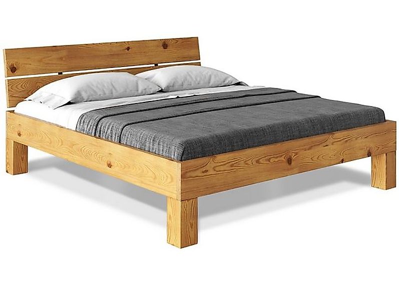 Moebel-Eins Massivholzbett, CURBY 4-Fuß-Bett mit Kopfteil, Material Massivh günstig online kaufen
