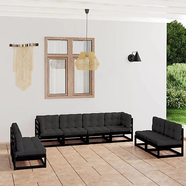 8-tlg. Garten-lounge-set Mit Kissen Kiefer Massivholz günstig online kaufen