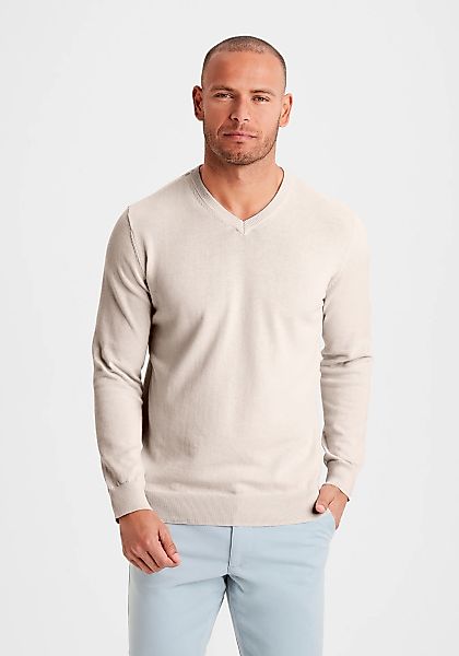 H.I.S Strickpullover mit V-Ausschnitt, Pullover aus Feinstrick, Baumwollmis günstig online kaufen