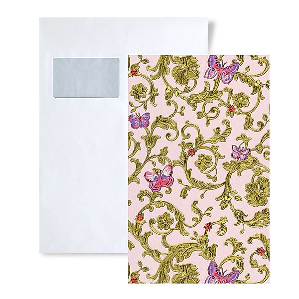 PROFHOME 1 MUSTERSTÜCK S-343254-GU DIN A4 MUSTER der Blumen Tapete günstig online kaufen
