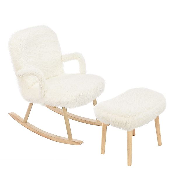 FUROKOY Schaukelstuhl Schaukelsessel Relaxsessel mit Hocker,Stillsessel günstig online kaufen
