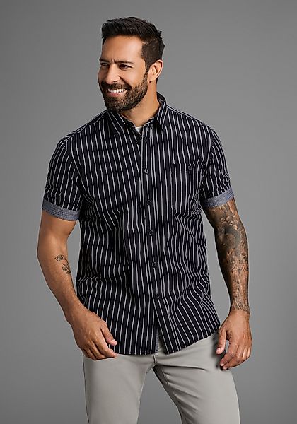 Man's World Kurzarmhemd modern gestreift günstig online kaufen