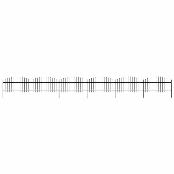 vidaXL Gartenzaun mit Speerspitze Stahl 1070 x 125 cm Schwarz 277726 günstig online kaufen