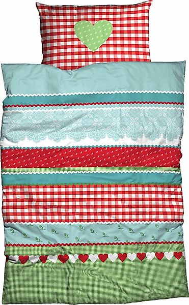 CASATEX Bettwäsche "Herz-Karo" 2 Stk. tlg. niedlichem Herz-Karo Design günstig online kaufen