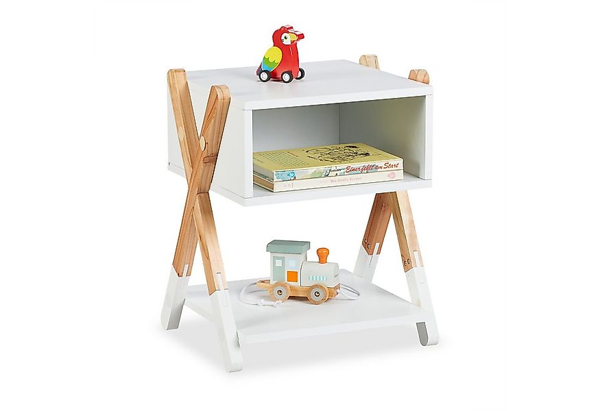 relaxdays Nachttisch für Kinder offenes Fach, A günstig online kaufen