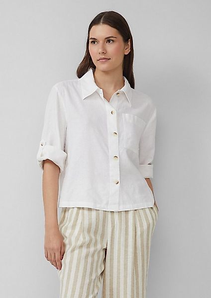 s.Oliver Kurzarmbluse Bluse Hemdbluse aus Leinenmix günstig online kaufen