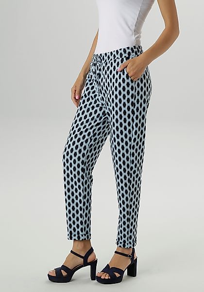 Aniston SELECTED Schlupfhose, mit Allover-Muster in geometrischer Wabenopti günstig online kaufen